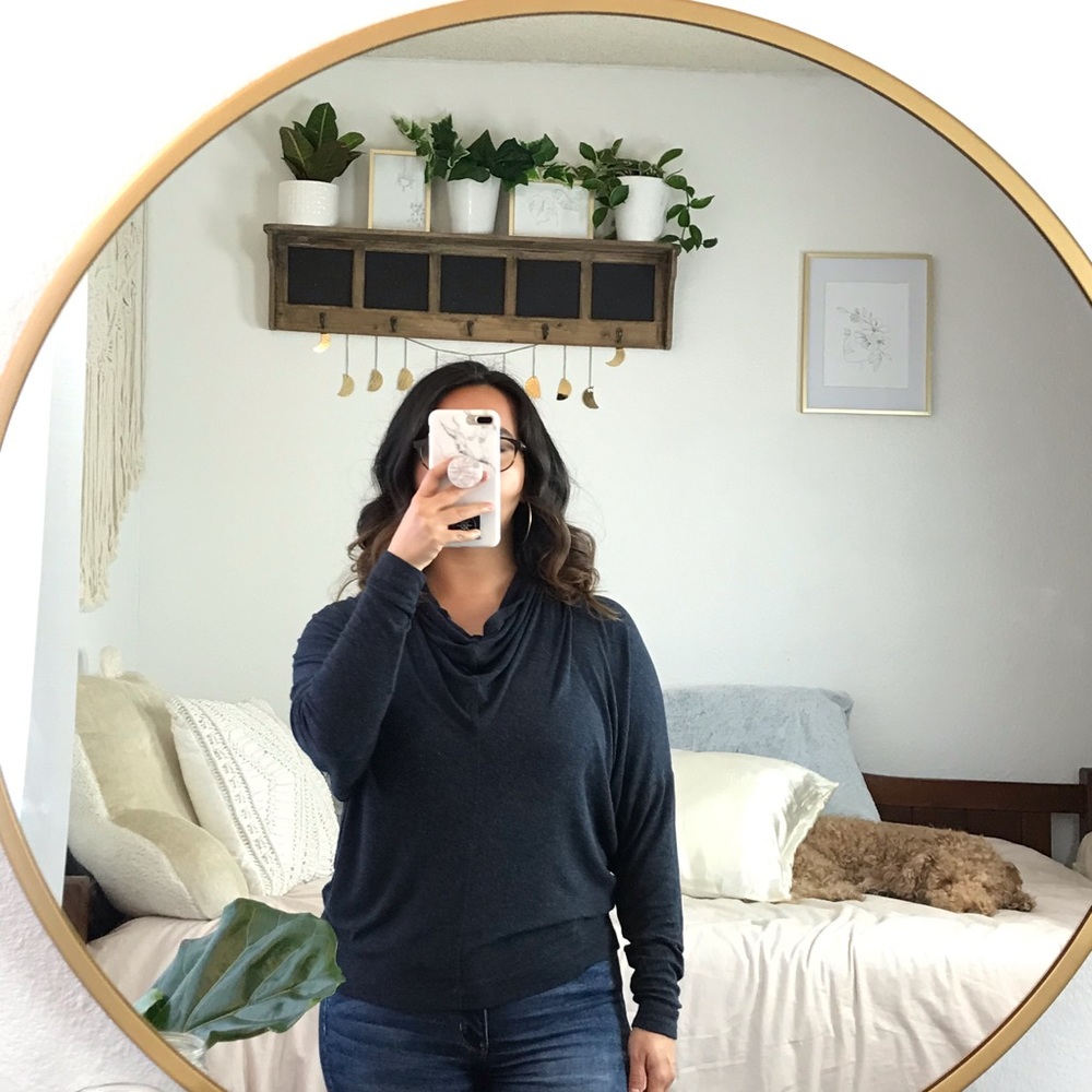 Cabi Quinn Tee Cowl Neck Long Sleeve - Picture 2 of 6